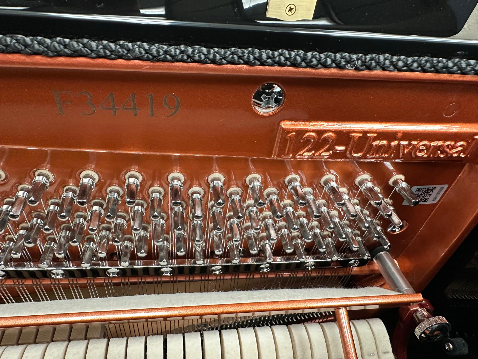 Feurich 122 upright Piano in Black – Gallery image – Roberts Pianos Oxford