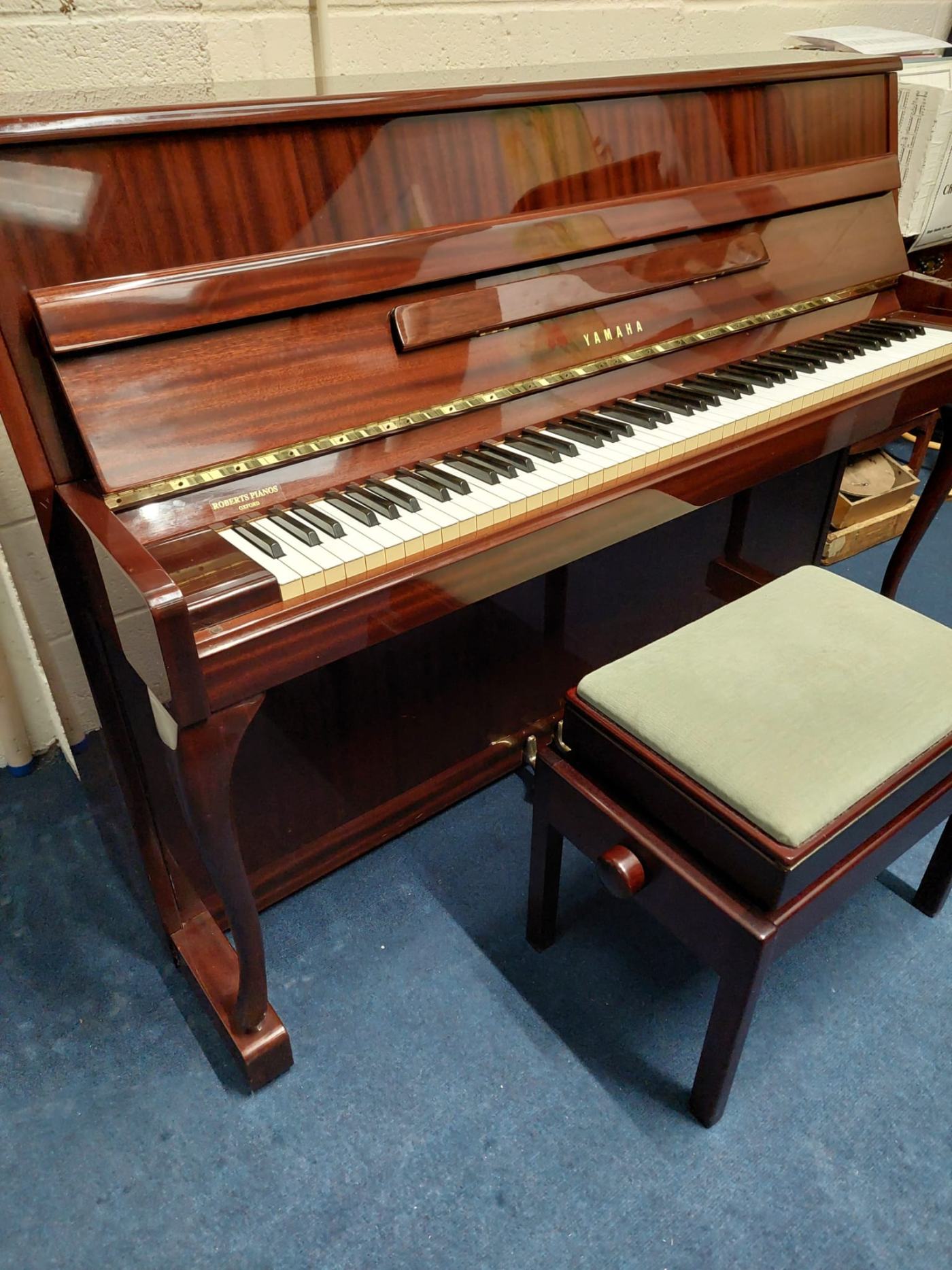 Yamaha M1S upright Piano in Bright walnut – Featured image – Roberts Pianos Oxford