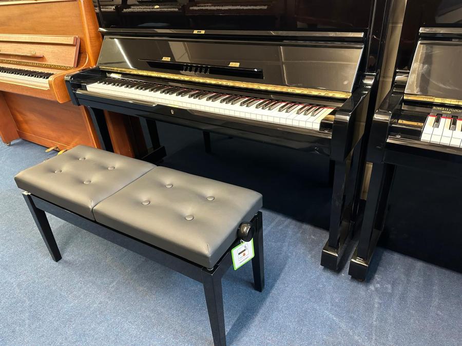 Stool Duet, Polished Ebony stool Piano – Featured image – Roberts Pianos Oxford