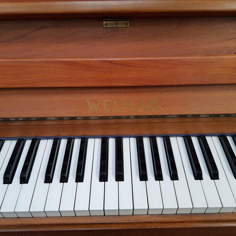 Welmar upright Piano in Teak – Gallery image – Roberts Pianos Oxford