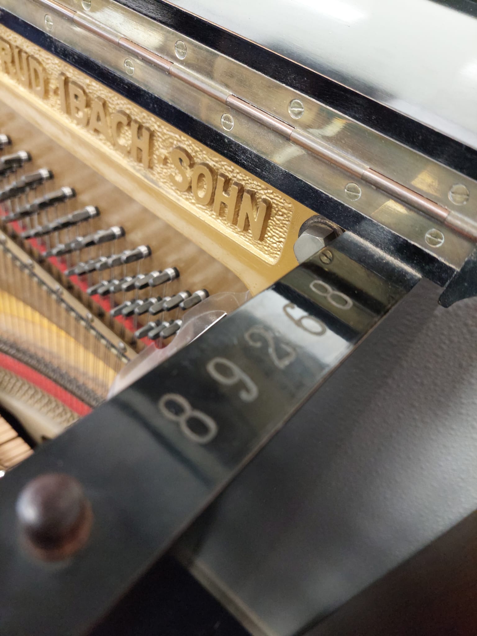 Ibach 130 Upright Piano in Black Polyester – Gallery image – Roberts Pianos Oxford