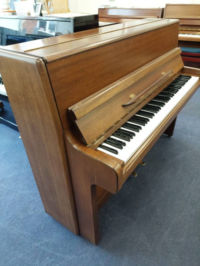 Welmar 110 Upright Piano in Mahogany – Inventory thumbnail – Roberts Pianos Oxford