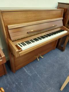 Knight K10 Slimline Upright Piano in Mahogany – Inventory thumbnail – Roberts Pianos Oxford