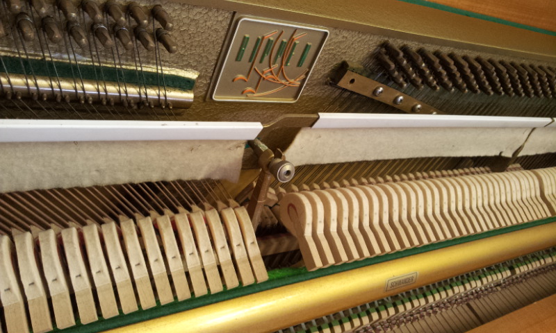 Rippen piano logo and soundboard of an upright