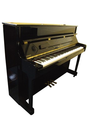 Kawai upright piano in black