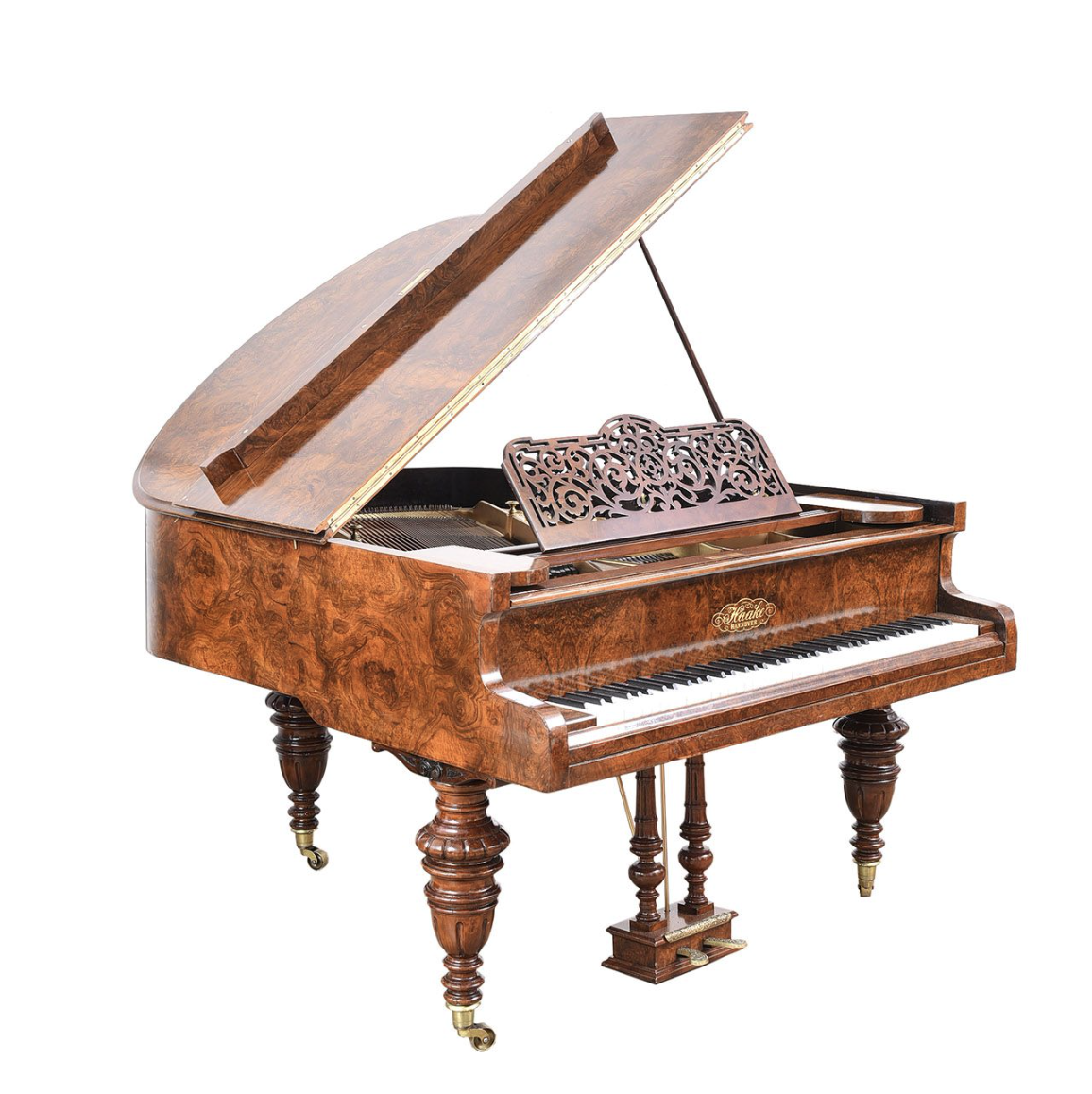 Grand piano with a walnut case c1890