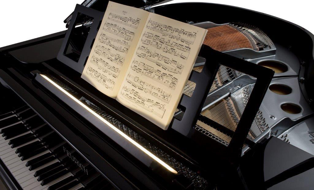 Feurich grand-piano music desk detail