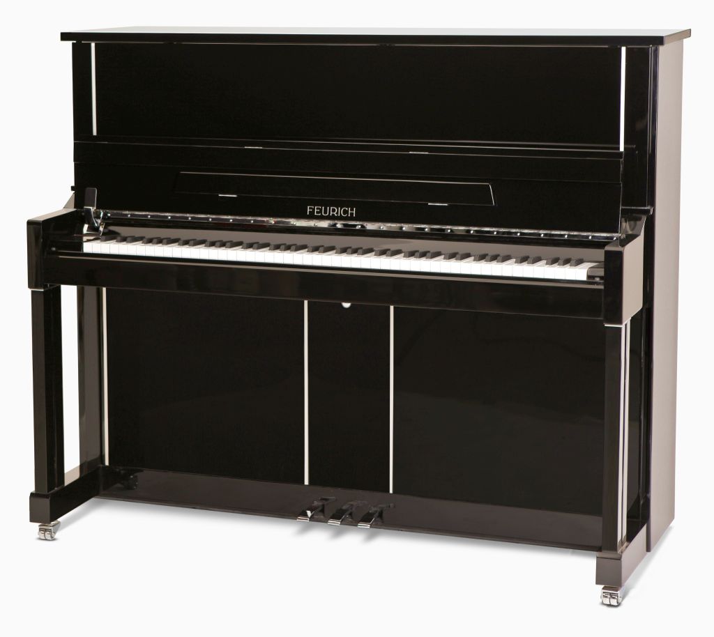 Feurich Model 125 Design upright piano in black