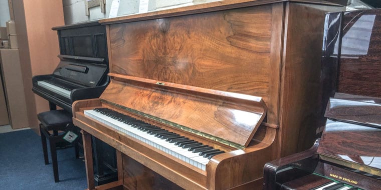 Restored Bechstein Model 8 upright piano in walnut