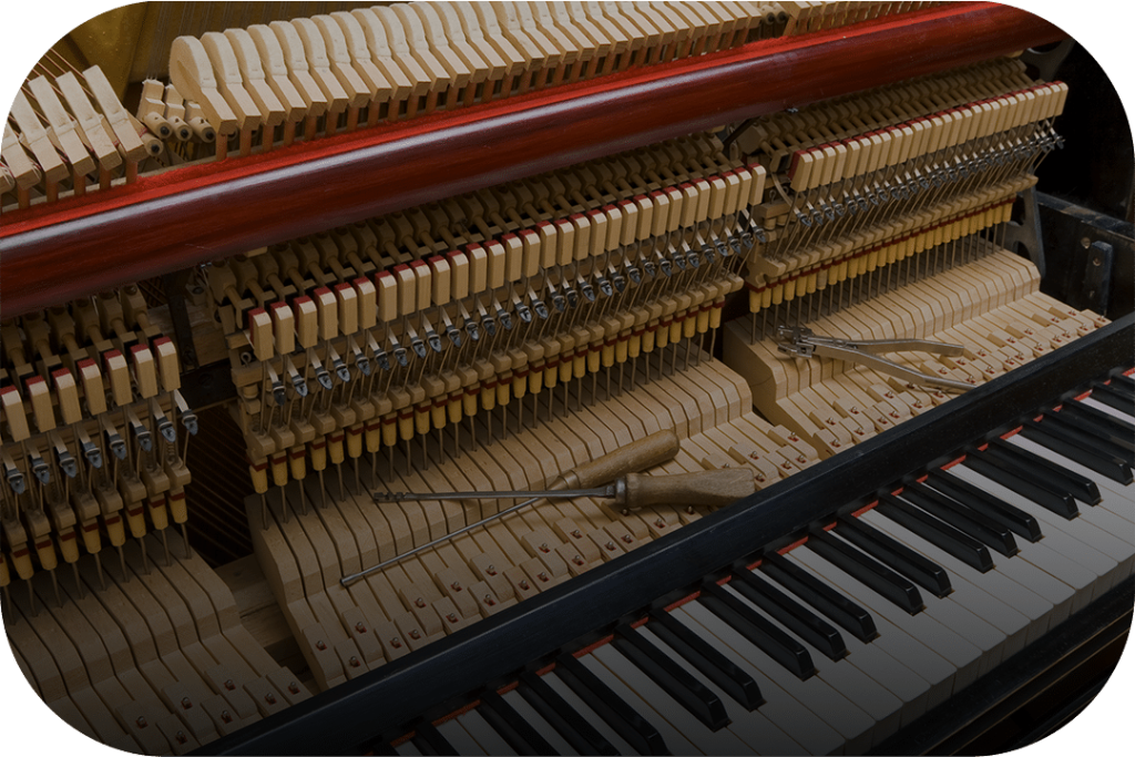 Piano restoration work at Roberts Pianos